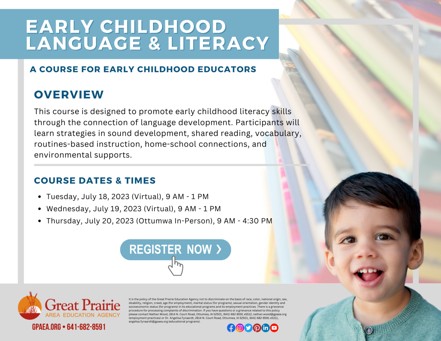 Early Childhood Language & Literacy Course In July - Great Prairie AEA