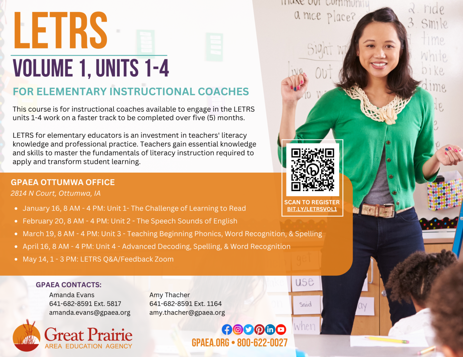 LETRS Volume 1, Units 1-4 For Elementary Instructional Coaches Begins ...